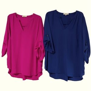 Chaus - Women’s Blouse 2X - Pink - Blue